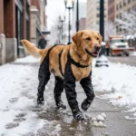 Water-Resistant Dog Boots with Suspender Straps, Paw Protectors for Outdoor Walking - Image 2