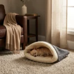 2-in-1 Dog Sleeping Bag & Burrow Bed, Soft Coral Fleece Mat - Image 9