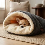 2-in-1 Dog Sleeping Bag & Burrow Bed, Soft Coral Fleece Mat - Image 7