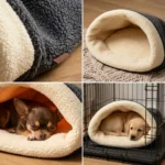 2-in-1 Dog Sleeping Bag & Burrow Bed, Soft Coral Fleece Mat - Image 6