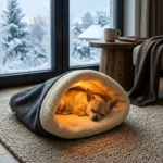 2-in-1 Dog Sleeping Bag & Burrow Bed, Soft Coral Fleece Mat - Image 2