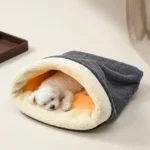 2-in-1 Dog Sleeping Bag & Burrow Bed, Soft Coral Fleece Mat - Image 8