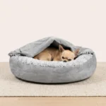 Hooded Donut Dog Bed with Blanket, Suitable For Small Dogs - Image 8