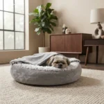 Hooded Donut Dog Bed with Blanket, Suitable For Small Dogs - Image 9