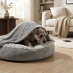 Hooded Donut Dog Bed with Blanket, Suitable For Small Dogs - Image 5